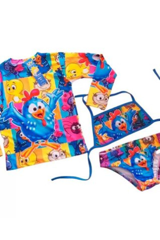 kit Biquini Infantil Com blusa Prote��o