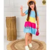 Vestido Infantil Tr�s Marias Bicolor