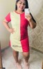 Vestido Bicolor Curto Feminino