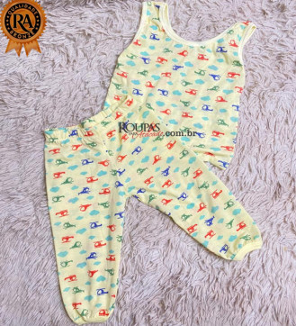  Pijama Regata Menino Em Malha Fria 