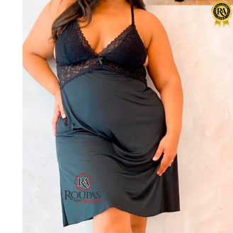 Camisola Plus Size Lisa Em Microfibra