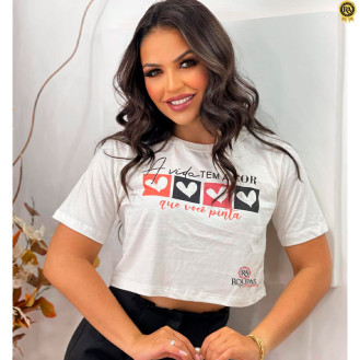 Blusa Cropped com estampas