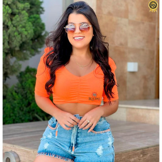 Cropped Canelado Helo�sa V�rios Modelos