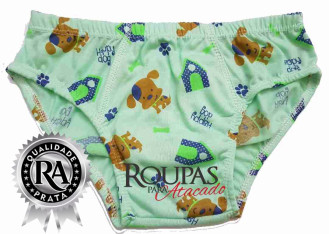 Cueca infantil estampada Malha Fria