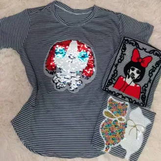 Blusa Feminina Listrada Com Aplica��o