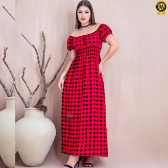 Vestido Longo Xadrez Viscolinho V�rios Modelos�