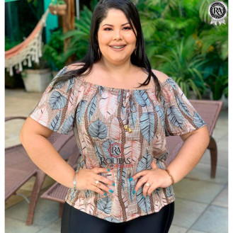 Blusa Estampada Malha Leila Plus Size 