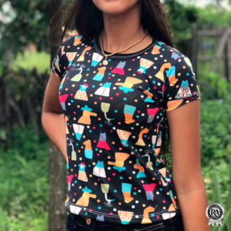 Blusa Baby Look Juvenil Estampada